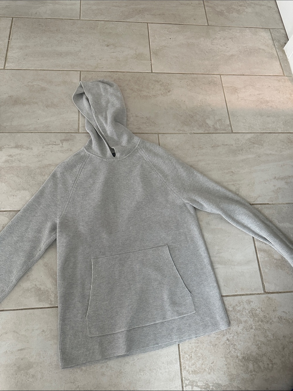 Banana Republic Light Gray Knit Hoodie Sweater